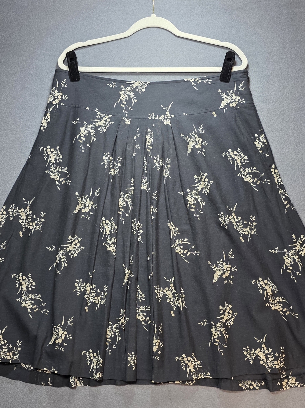 Women's Black Floral A-Line Skirt